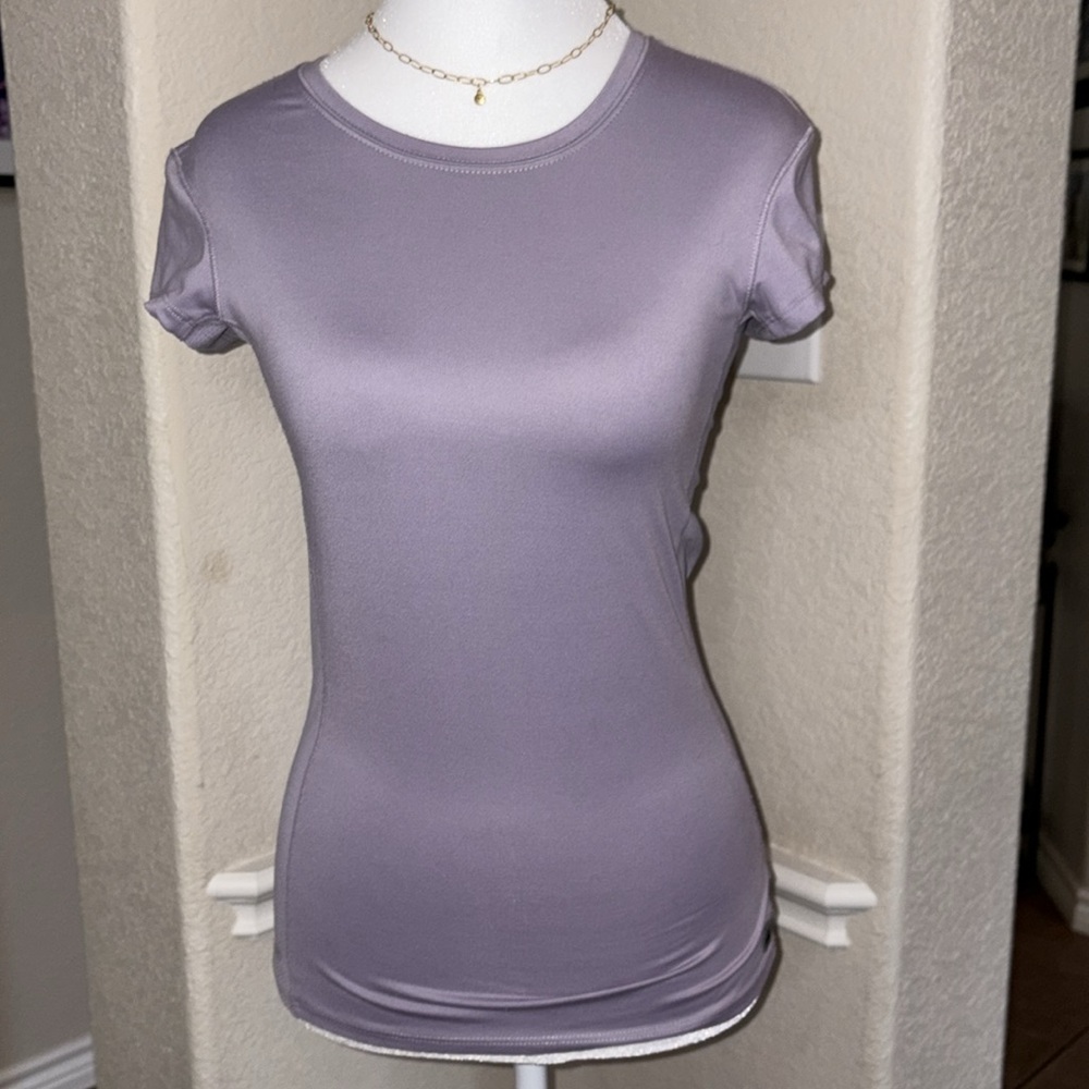 ALO Cool Fit purple short sleeve yoga top Size XS